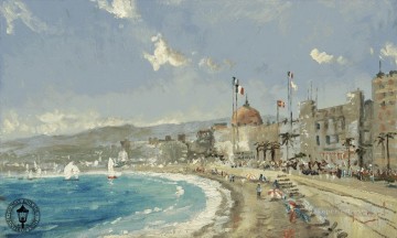 Landscapes Painting - The Beach at Nice TK cityscape